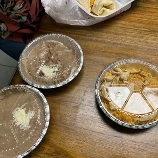 three pies on a table