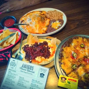 a variety of mexican food