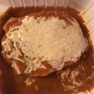 Chile Relleno with mole sauce