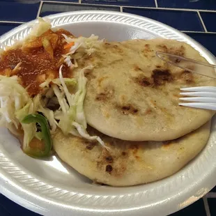 Pupusas fresh off the grill