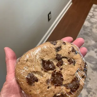 And...the big chocolate chip cookie, which will have to wait until I'm hungry again!