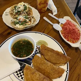 Birria tacos, spicy street corn, and breakfast tacos