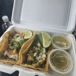 Chicken tacos, with MILD sauce