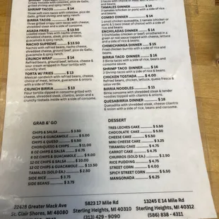 Menu page 2