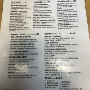 Menu page 1