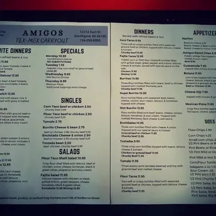 menu