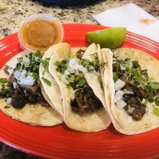 Beef tongue tacos (excellent)