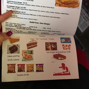 a menu for a fast food restaurant