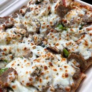 Italian meatball &amp; mixed pepper French bread pizza