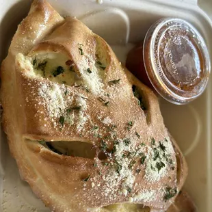 Spinach and Garlic Calzone