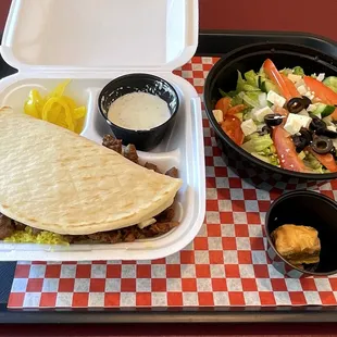 Gyro Plate with a Complimentary Piece of Baklava