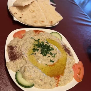 10/21/2022 - Baba Ghanouj w/ pita bread $6.99