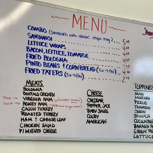 Deli Menu
