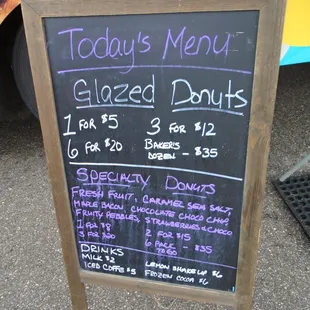 Menu board.