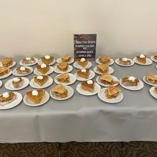a table of pies