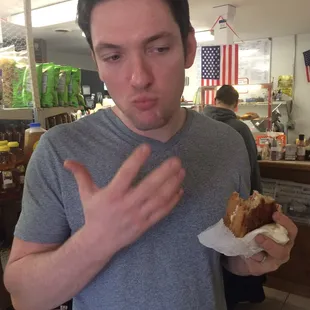 Jack loving his sandwich.