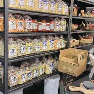 Tons of pickles and jams and oils and barbeque sauces and honeys galore!!