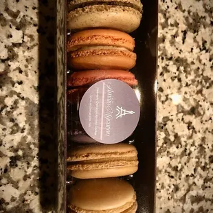 Assorted macarons.