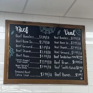 menu