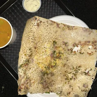 Rava Onion Masala Dosa, Sambar