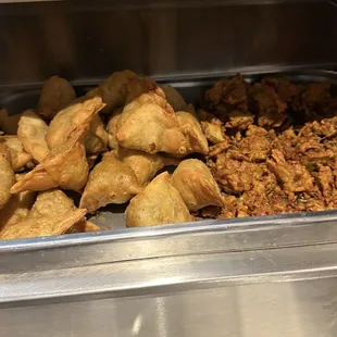 Samosas and fried veggies