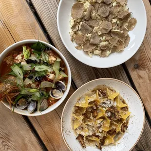 Chilled cacciucco, ricotta cavatelli with black truffle, Quadrotti