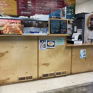 the counter and menus