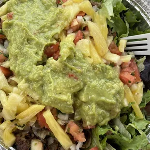 Paleo bowl with added pineapple