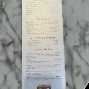 Men soft opening menu