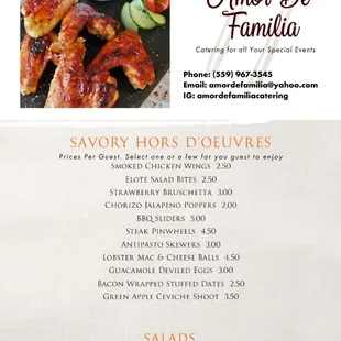 Catering menu options