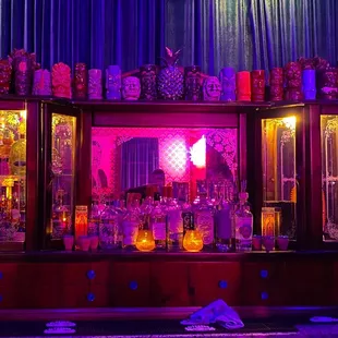 a bar filled with liquor