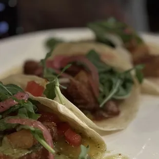 Pork belly tacos