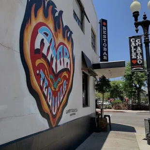 a mural on the side of a building