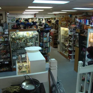 View of the right (south) front of the store from the balcony area.