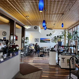 the interior of a coffee shop