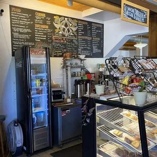 the interior of a coffee shop