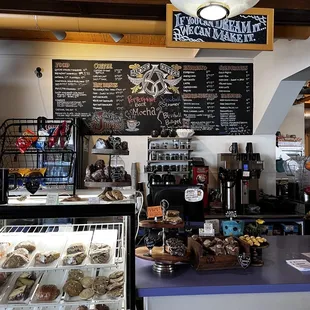 a variety of pastries on display