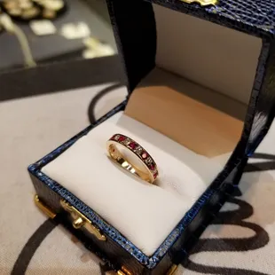 Custom ruby and diamond band