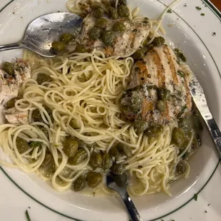 Chicken Piccata over angel hair pasta!