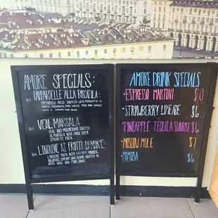 Specials at the entrance