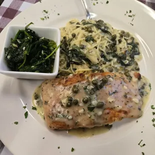 Salmon Piccata 10/10.  This dish was very yummy !!  Tim and Emma were amazing ! EXCELLENT customer service and GREAT food!