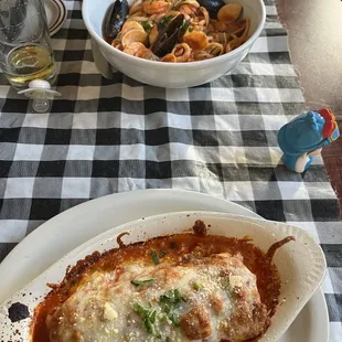 I got the lasagna and my husband got the cioppino.
