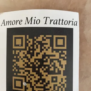 They have a QR code you can scan for the menu.