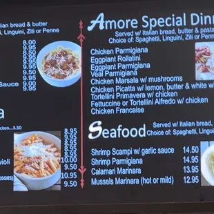 menu and prices
