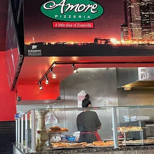 Their lovely pizzas on display when you walk in.
