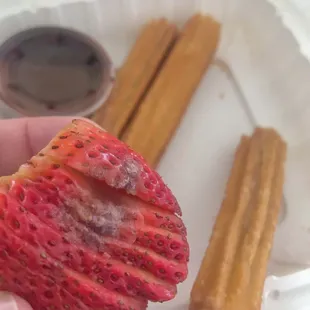 Sad moldy underneath berry side hidden next to churro ?? bwah  wasted