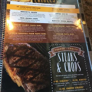 steak, menu