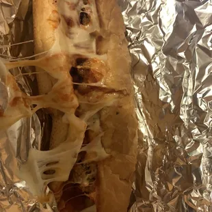 Meatball parmigiana sub