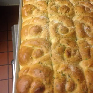 Homemade garlic rolls