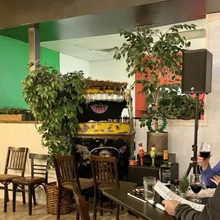 a man reading a menu